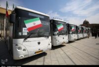 آسیب جزیی 2 اتوبوس برقی شهرداری تهران در حادثه بندرعباس