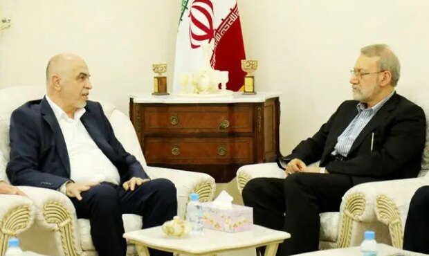 دیدار رئیس شورای رهبری حماس با لاریجانی در دوحه