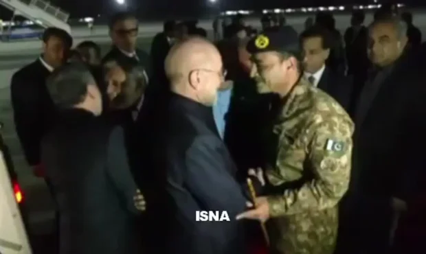 تصاویر ورود هیات ایرانی به ریاست قالیباف به اسلام‌آباد