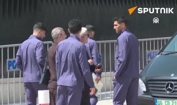 اعضای تیم ملی فوتبال ایران در سفارت آمریکا در آنکارا